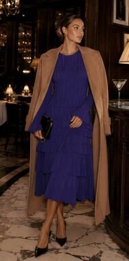 Rachel Parcell Rib Knit Midi Dress Pointelle Ruffle Sweater Dress L